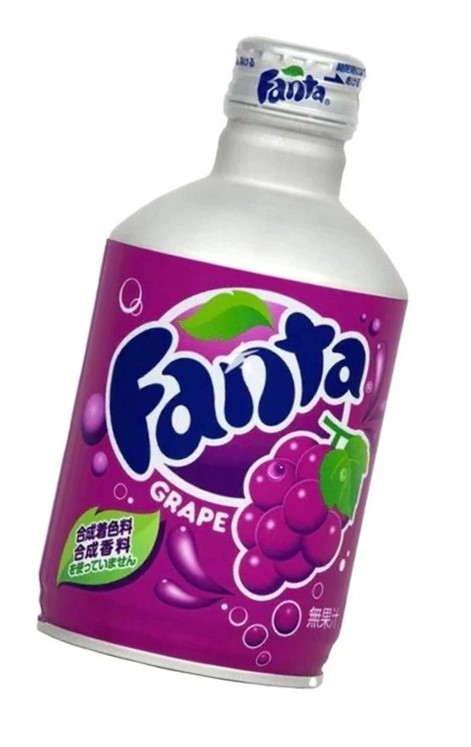 Fanta Grape Aluminium Bottle 300ml Japonská Fanta s příchutí červeného hroznového vína. 