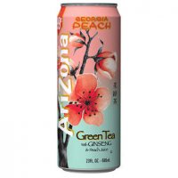 ARIZONA Green Tea Georgia Peach 100% přírodní ovocný nápoj, bez konzervantů, umělých barviv, umělého aroma, dovoz z USA. Zboží lze objednat jen při nákupu celého kartonu / 24ks. UPOZORNĚNÍ: Toto zboží může být dočasně  ...